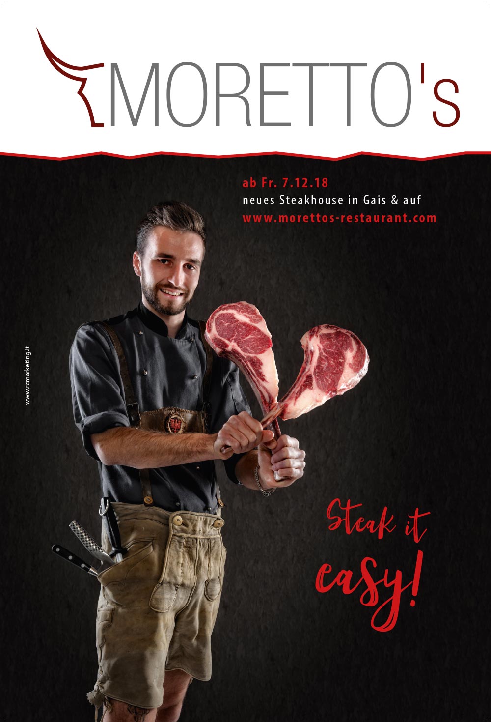 Moretto Plakat Steakrestaurant